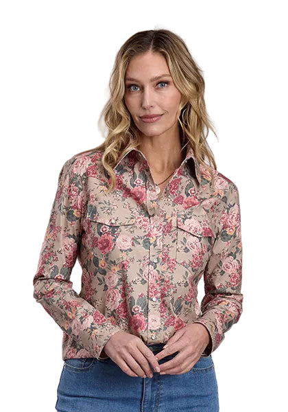 Stetson Women's Long Sleeve "Cactus Flower" Snap Shirt 11-050-0590-7038