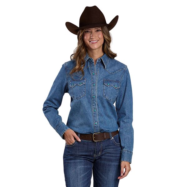 Women's Stetson Long Sleeve Denim Snap Shirt 11-050-0594-0031