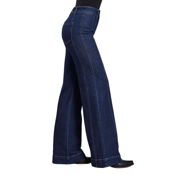 Women's Stetson High Rise Wide Leg Plain Pocket Jeans 11-054-0751-0205