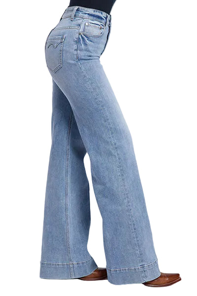 Stetson Women's Medium Wash High Rise Wide Leg Jeans 11-054-0751-0207 