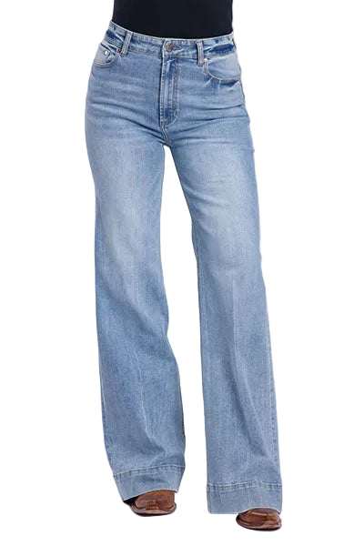 Stetson Women's Medium Wash High Rise Wide Leg Jeans 11-054-0751-0207 