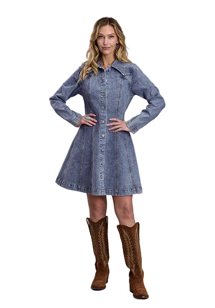 Stetson Women's Long Sleeve Denim Dress 11-057-0202-7041