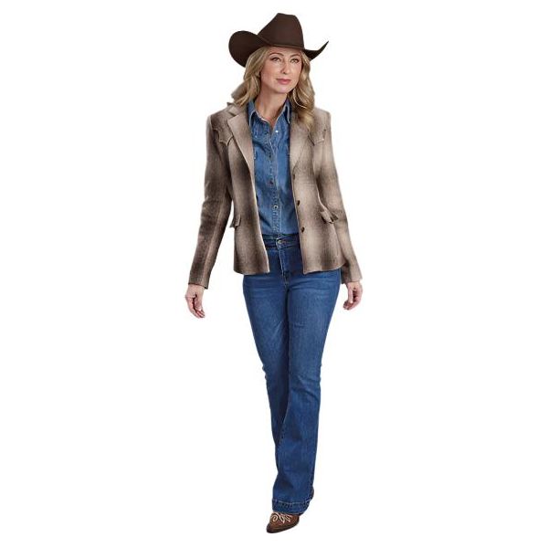 Stetson Ombre Wooly Plaid Blazer - Crazy House Western Wear