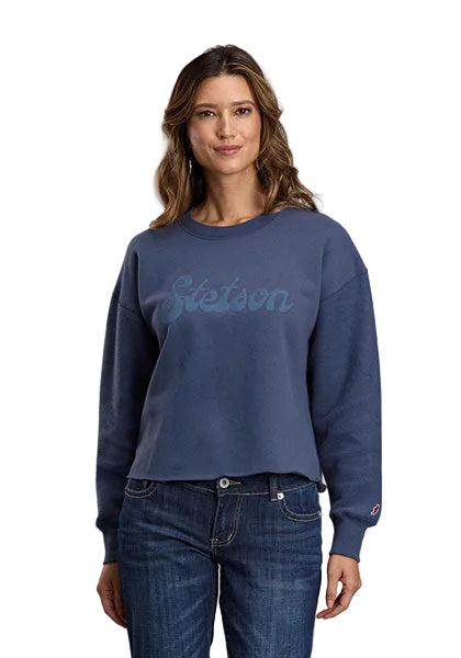 Stetson Women's Navy Long Sleeve Sweatshirt 11-098-0562-8026