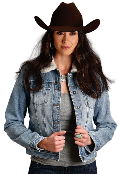Stetson Women's Denim Sherpa Lined Jacket 11-098-0594-0075