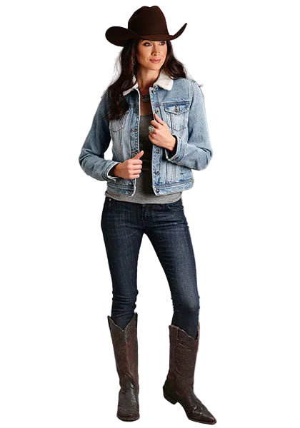 Stetson Women's Denim Sherpa Lined Jacket 11-098-0594-0075
