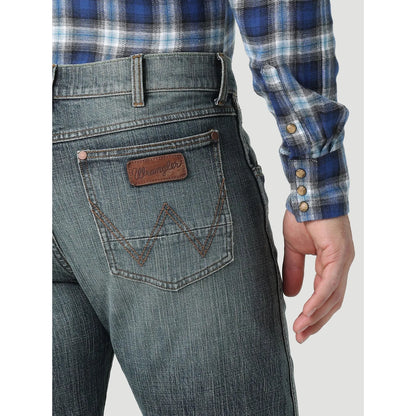 Men's Wrangler Dark Knight Retro Slim Straight Leg Jean 112318445 - Crazy House Western Wear