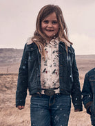 Girl's Wrangler Sherpa Lined Denim Trucker Jacket 112335518