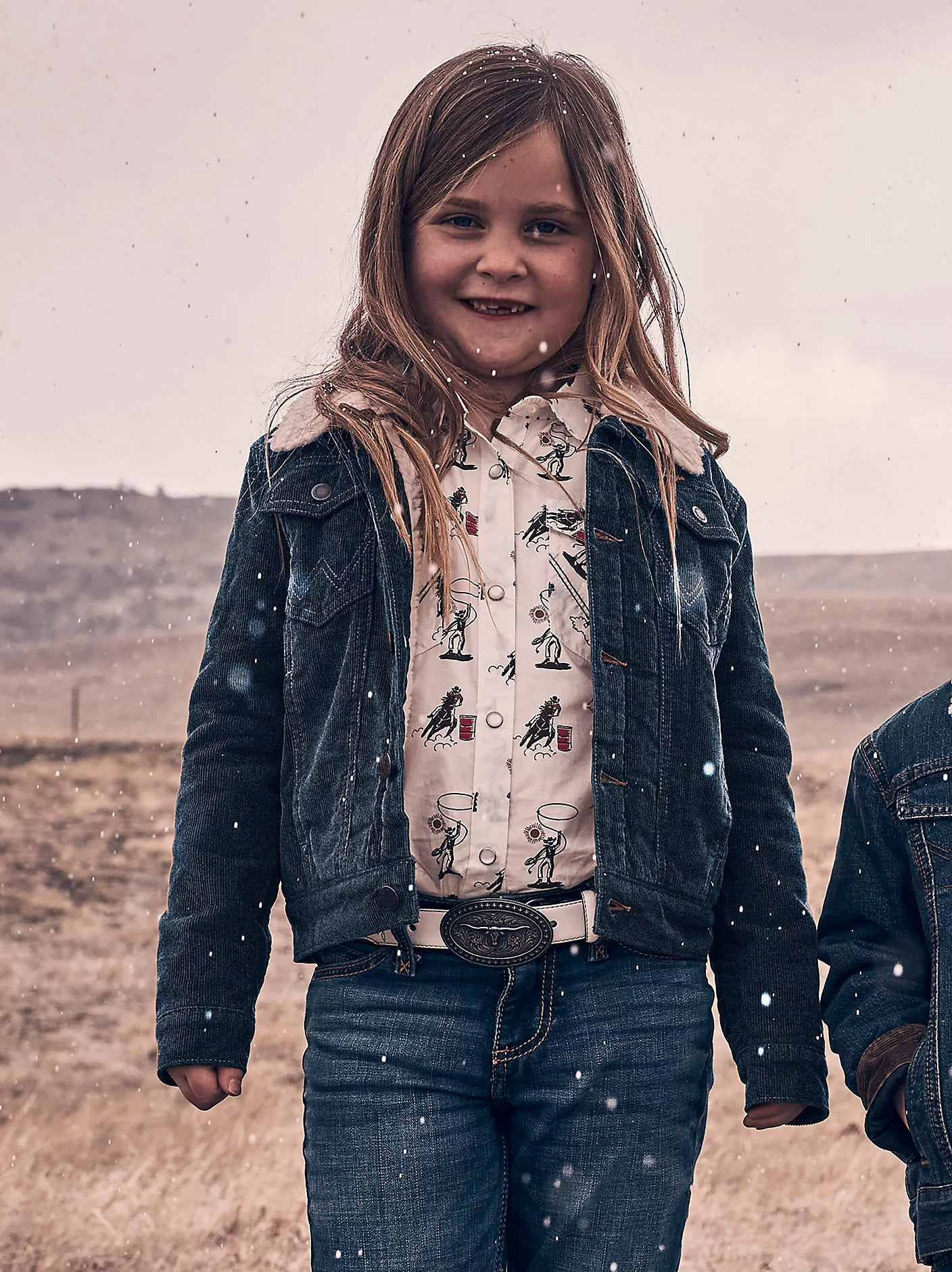 Girl's Wrangler Sherpa Lined Denim Trucker Jacket 112335518