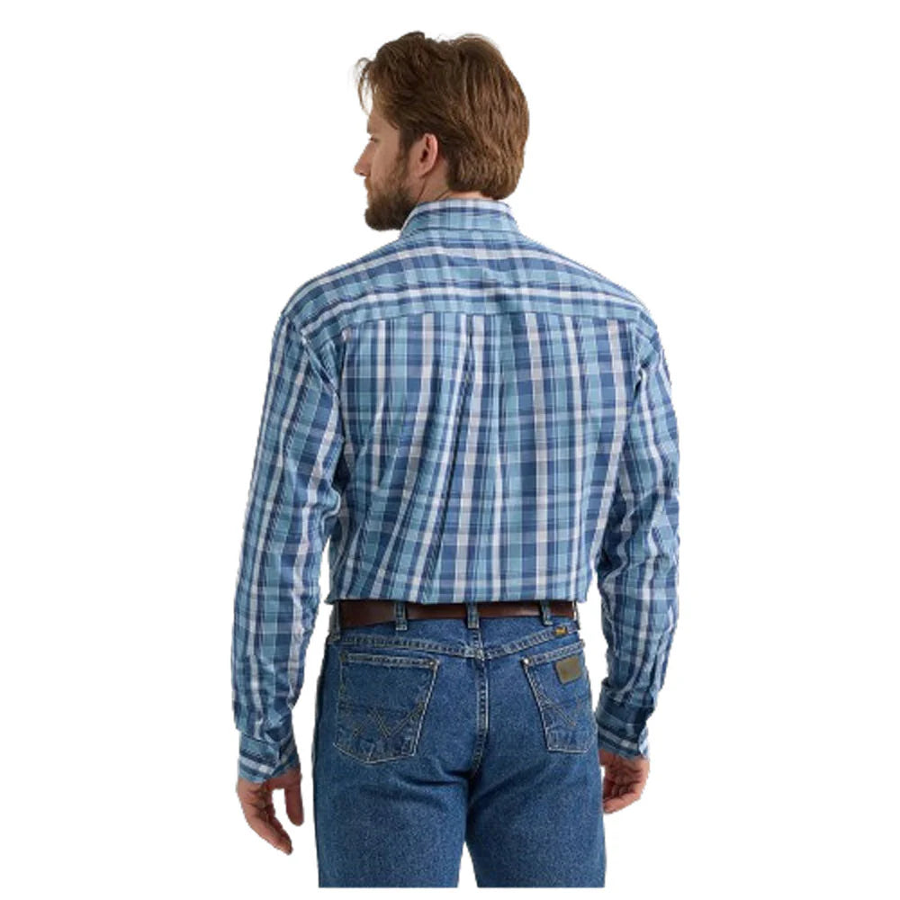 Men's Wrangler® George Strait Two Pocket Long Sleeve Shirt 112352738 - Crazy House Western Wear