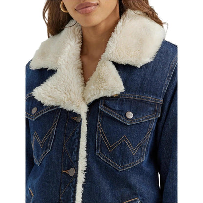 Wrangler Western Sherpa Lined Denim Coat - Crazy House Western Wear