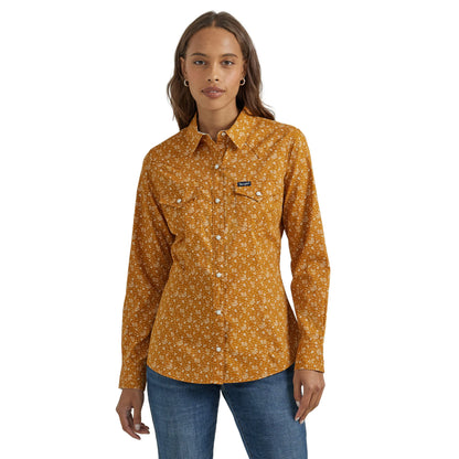 Women's Wrangler® Western Dress Snap Shirt 112353165 - Crazy House Western Wear