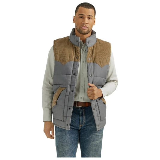 Wrangler Corduroy Yoke Puffer Vest - Crazy House Western Wear