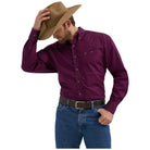 Men's Wrangler George Strait Solid One Pocket Button Down Shirt 2356611 - Crazy House Western Wear