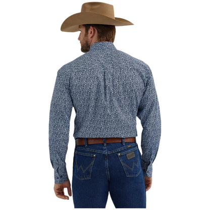 Men's Wrangler® George Strait™ Long Sleeve Button Down Two Pocket Shirt 112356614 - Crazy House Western Wear