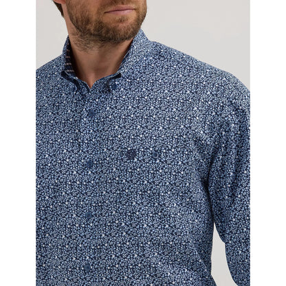 Men's Wrangler® George Strait™ Long Sleeve Button Down Two Pocket Shirt 112356614 - Crazy House Western Wear
