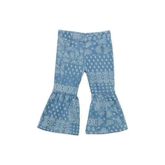 Girl's Wrangler Bandana Print Ruffle Flare Jean 112365060