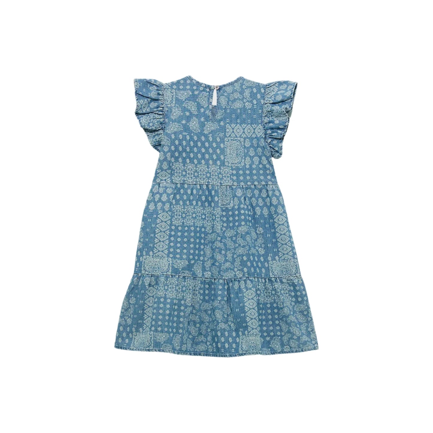 Girl's Wrangler Ruffle Sleeve Denim Dress  112365062