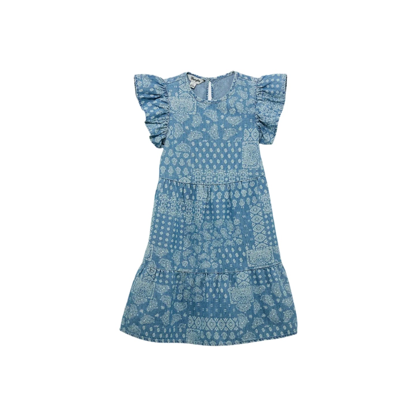 Girl's Wrangler Ruffle Sleeve Denim Dress  112365062