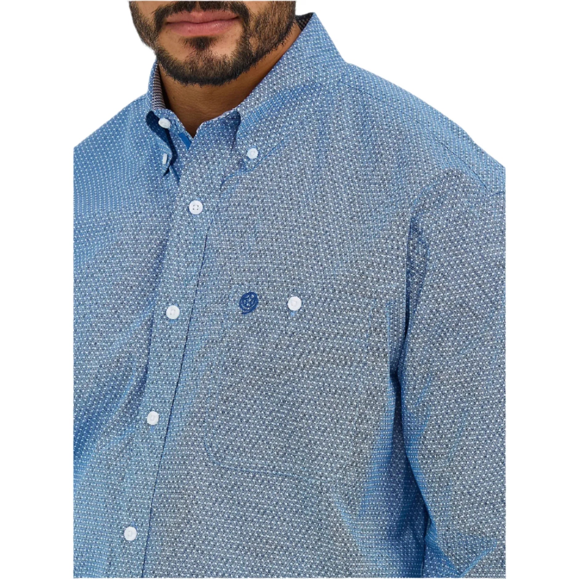 Men's Wrangler George Strait™ Long Sleeve Button Down One Pocket Shirt 112365377 - Crazy House Western Wear