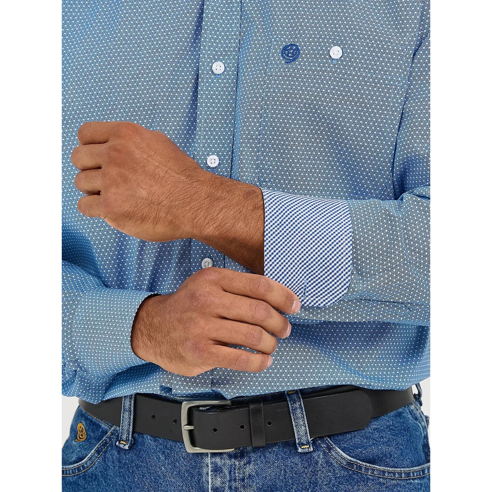 Men's Wrangler George Strait™ Long Sleeve Button Down One Pocket Shirt 112365377 - Crazy House Western Wear