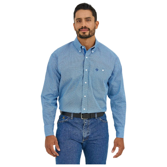 Men's Wrangler George Strait™ Long Sleeve Button Down One Pocket Shirt 112365377