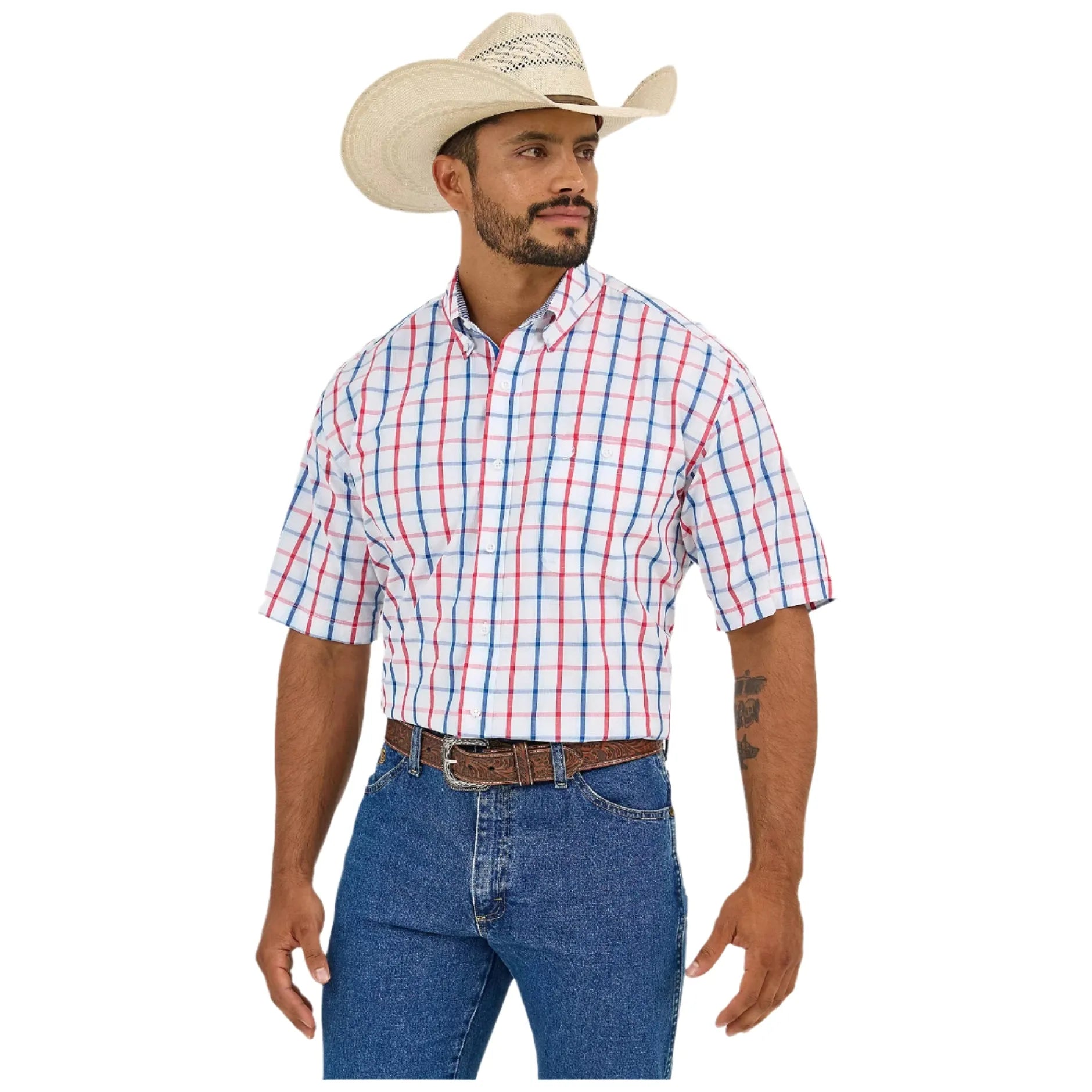 Men's Wrangler George Strait™ Short Sleeve One Pocket Button Down Shirt 112365408 - Crazy House Western Wear
