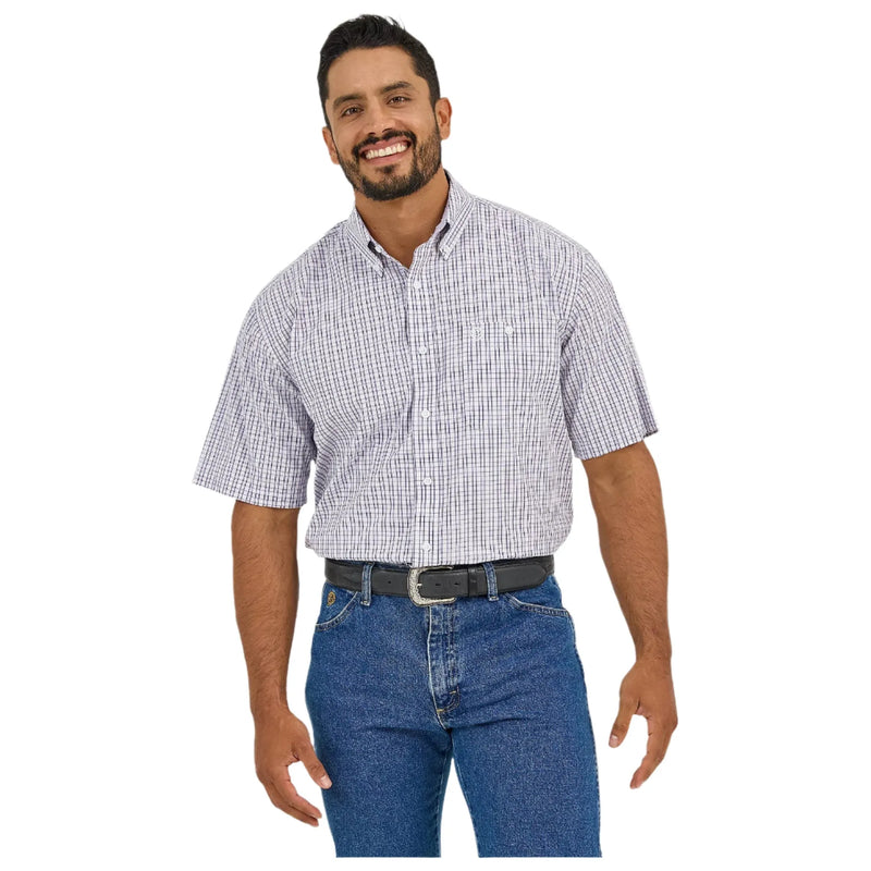 Men's Wrangler George Strait™ Short Sleeve One Pocket Button Down Shirt 112365411 - Crazy House Western Wear