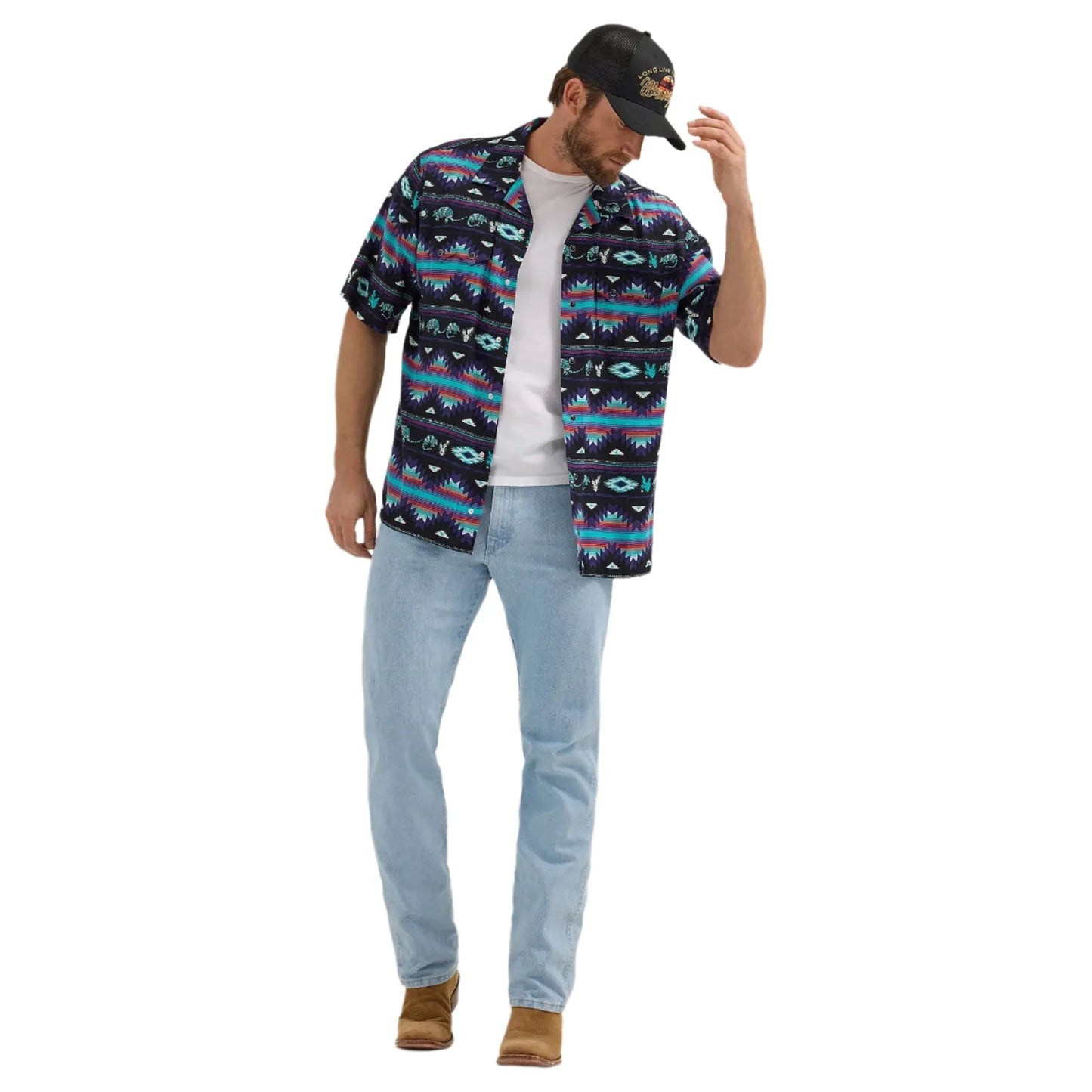 Men's Wrangler Coconut Cowboy Snap Front Camp Shirt 112365609