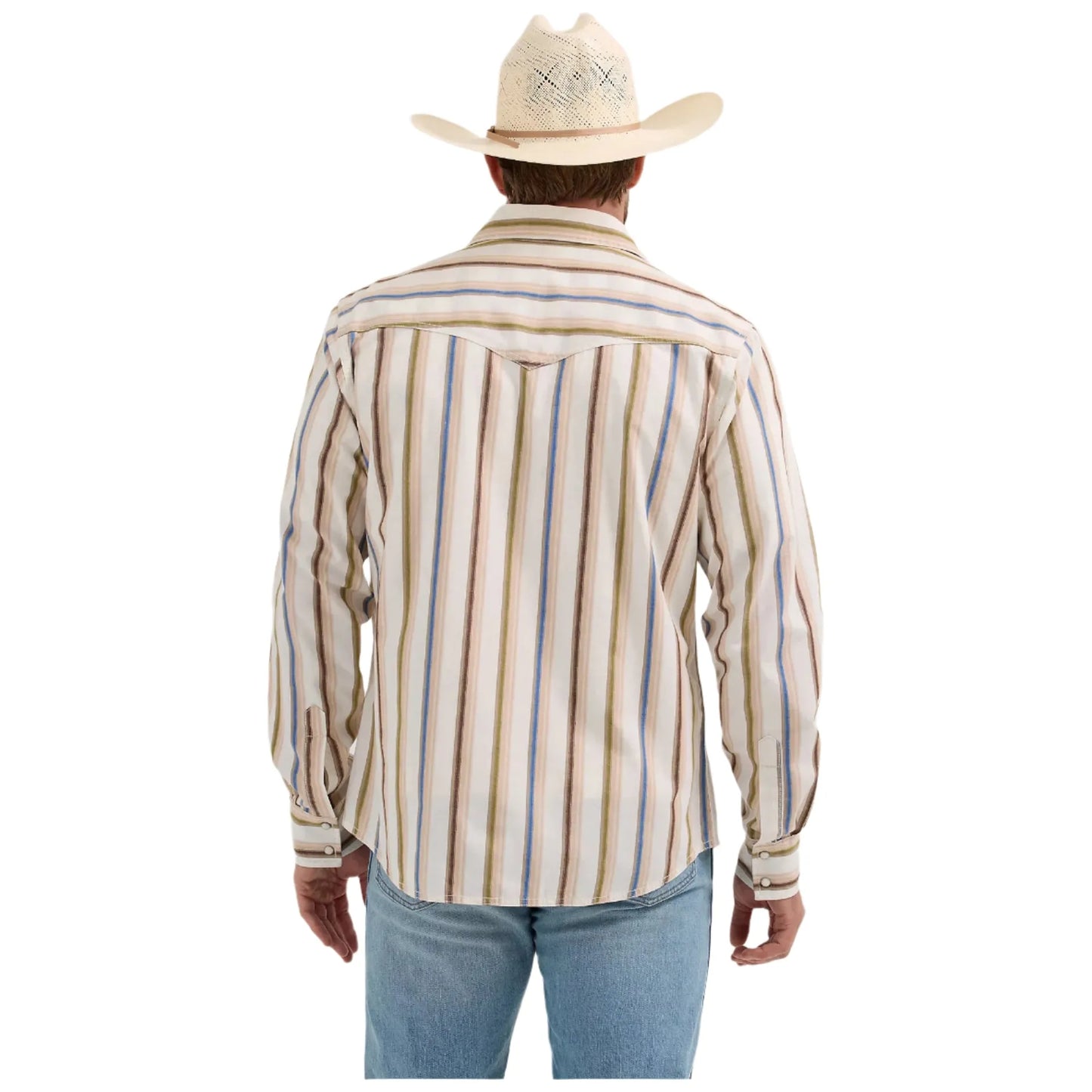 Men's Wrangler Retro® Premium Brushpopper Stripe Western Snap Shirt 112365630