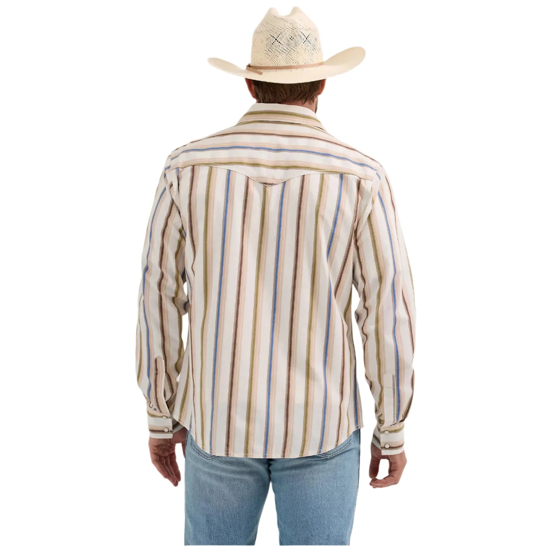 Men's Wrangler Retro® Premium Brushpopper Stripe Western Snap Shirt 112365630 - Crazy House Western Wear