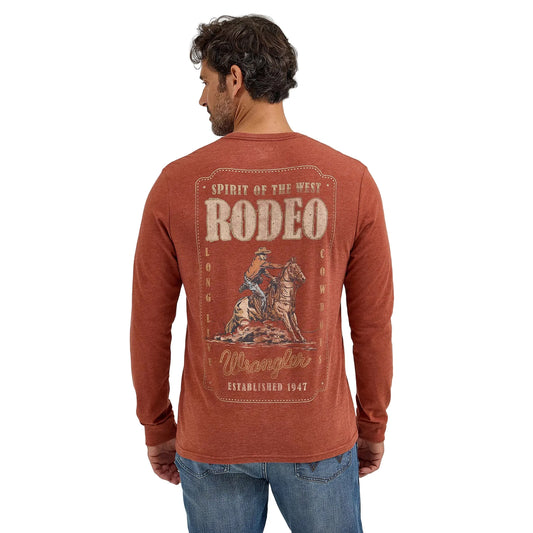 Men's Wrangler Long Sleeve Cowboy Back Graphic T-Shirt 112365696