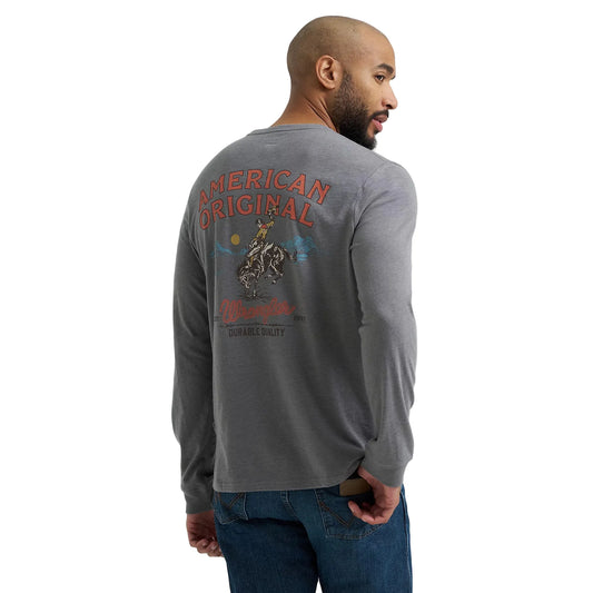 Men's Wrangler Long Sleeve Cowboy Back Graphic T-shirt 112365707