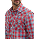 Men's Wrangler Retro® Long Sleeve Sawtooth Snap Pocket Western Shirt 112365832 - Crazy House Western Wear