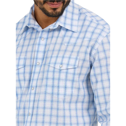 Men's Wrangler Wrinkle Resist Long Sleeve Western Snap Plaid Shirt 112365849 - Crazy House Western Wear