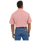 Men's Wrangler Resist Short Sleeve Western Snap Plaid Shirt 112365851 - Crazy House Western Wear