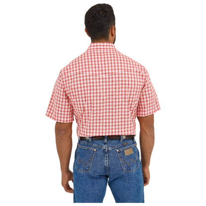 Men's Wrangler Resist Short Sleeve Western Snap Plaid Shirt 112365851 - Crazy House Western Wear