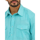 Men's Wrangler Wrinkle Resist Short Sleeve Western Snap Plaid Shirt 112365853 - Crazy House Western Wear