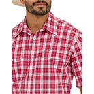 Men's Wrangler Resist Short Sleeve Western Snap Plaid Shirt 112365854 - Crazy House Western Wear