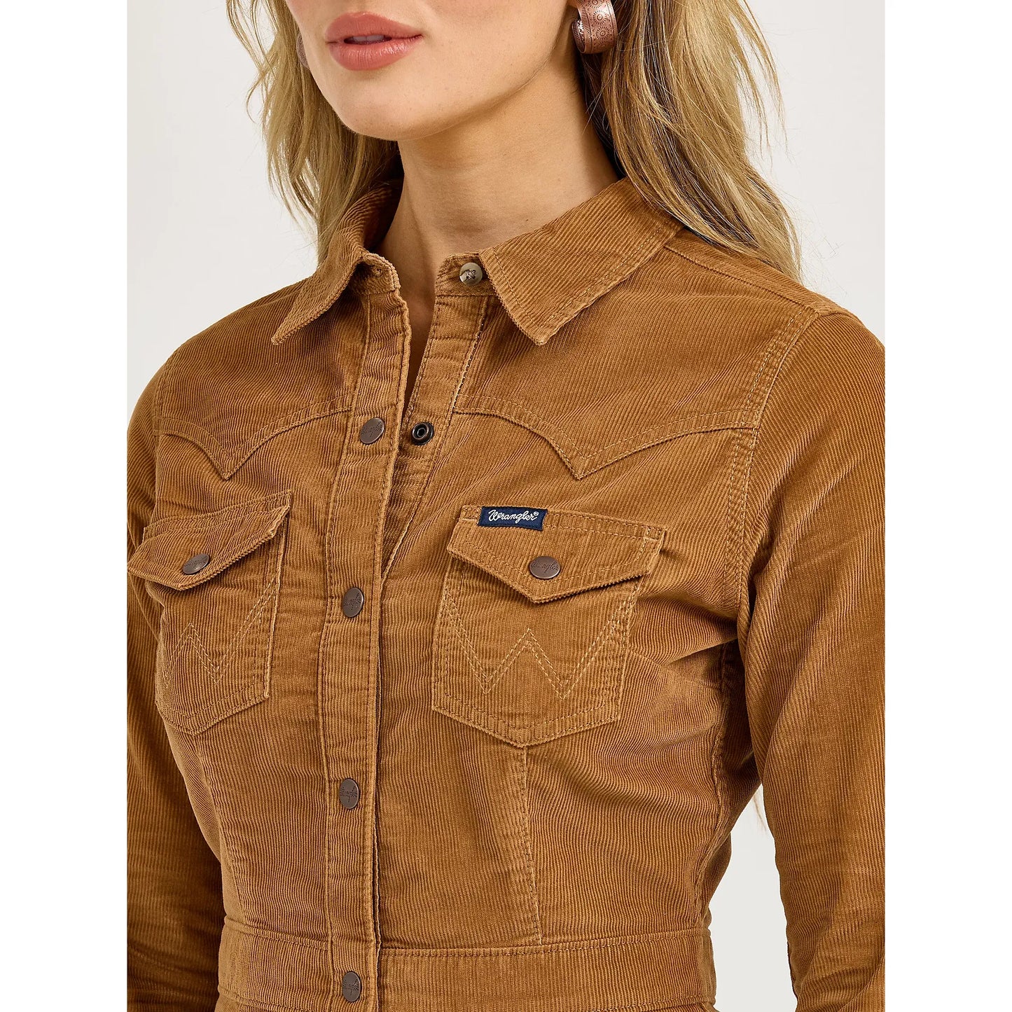 Women's Wrangler Corduroy Western Shirt Dress 112367335