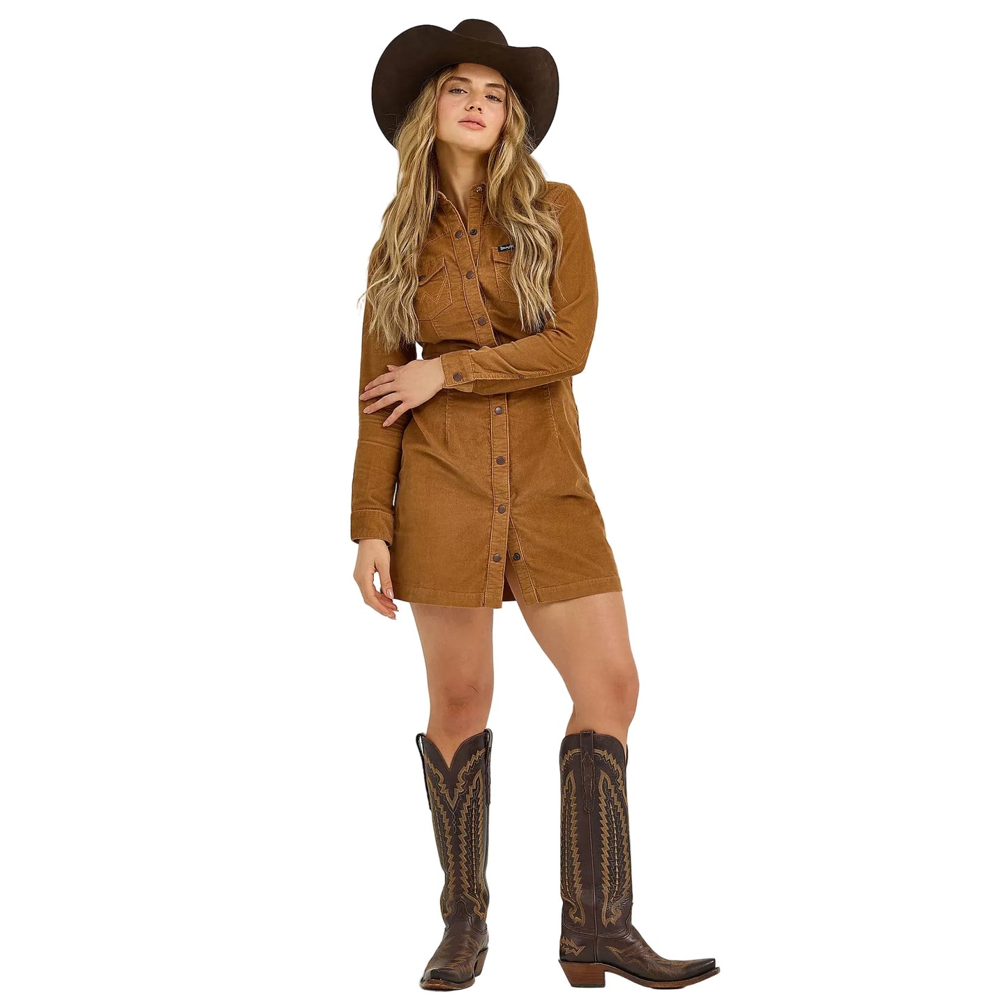 Women's Wrangler Corduroy Western Shirt Dress 112367335