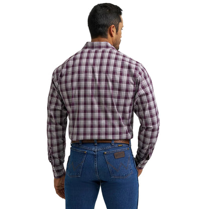 Men's Wrangler Wrinkle Resist Long Sleeve Western Snap Plaid Shirt 112367709