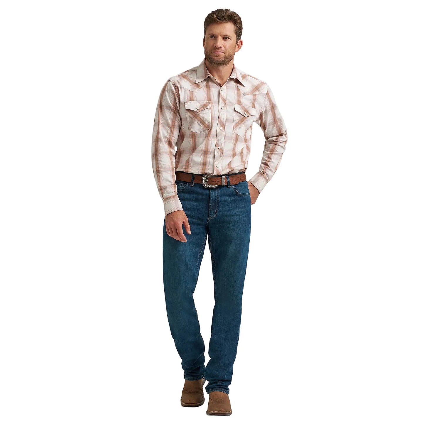 Men's Wrangler 20X Long Sleeve Two Pocket Western Snap Shirt 112367927