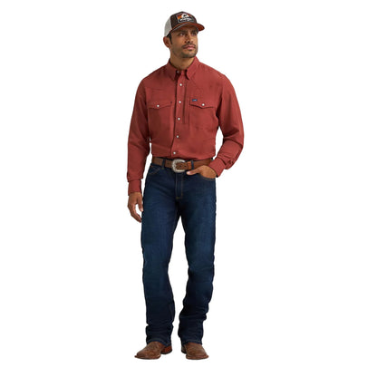 Men's Wrangler Performance Snap Long Sleeve Solid Shirt 112368050