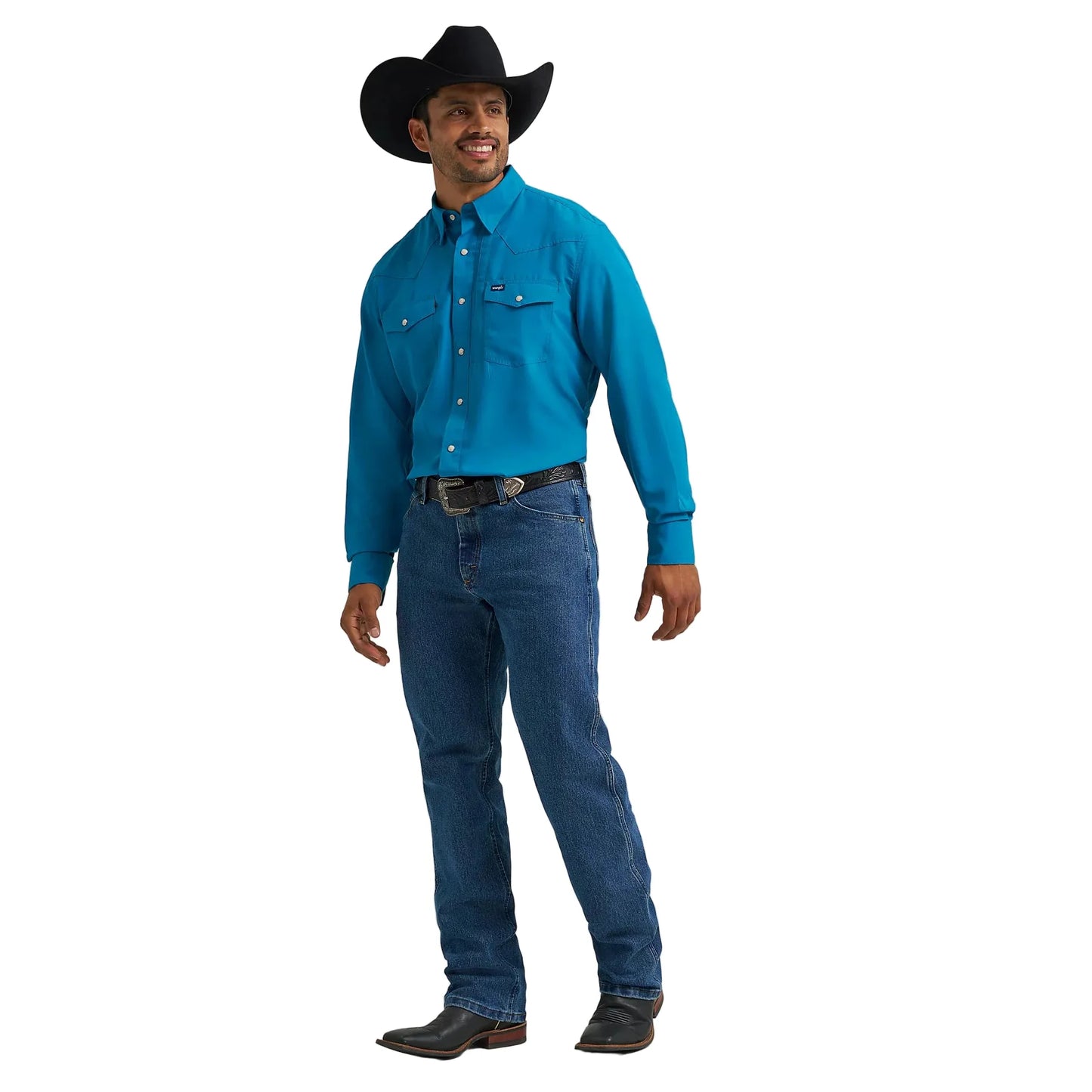 Men's Wrangler Performance Snap Long Sleeve Solid Shirt 112368051