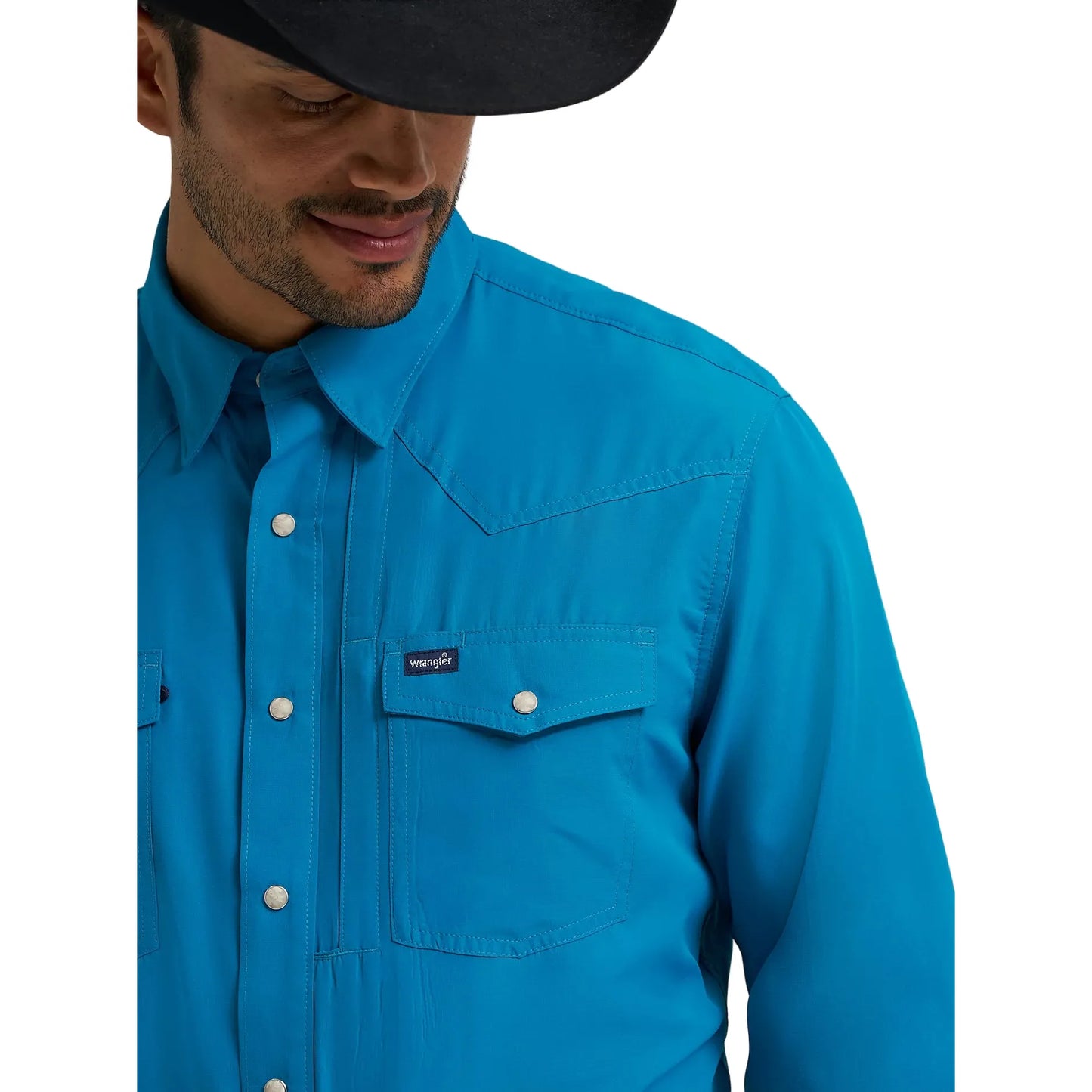 Men's Wrangler Performance Snap Long Sleeve Solid Shirt 112368051