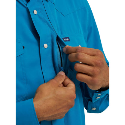 Men's Wrangler Performance Snap Long Sleeve Solid Shirt 112368051