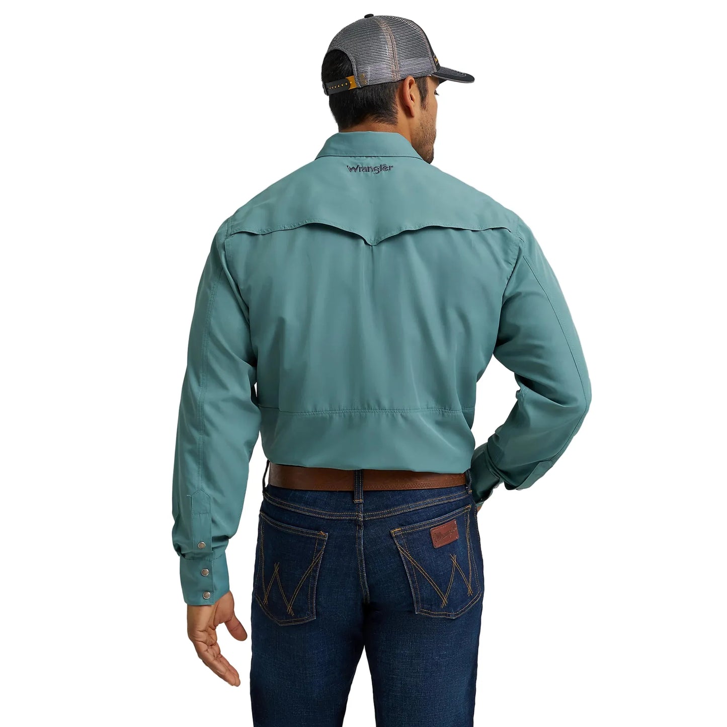 Men's Wrangler Performance Snap Long Sleeve Solid Shirt 112368052