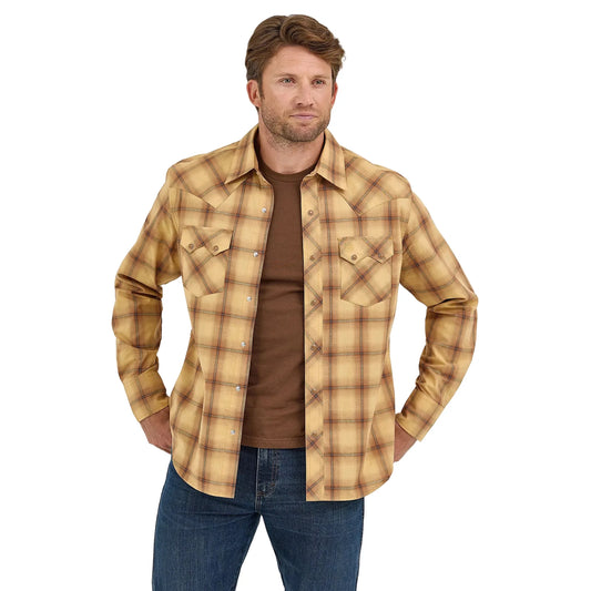 Men's Wrangler Retro Long Sleeve Sawtooth Snap Pocket Western Shirt 112368074