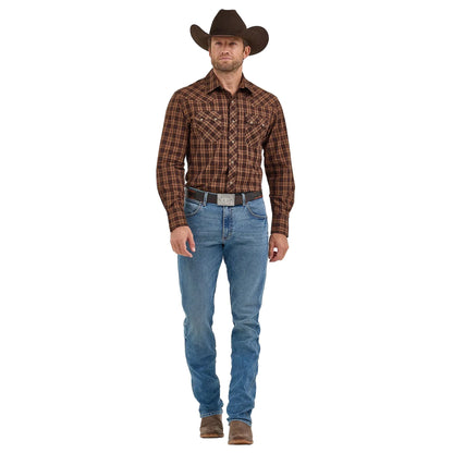 Men's Wrangler Retro Long Sleeve Sawtooth Snap Pocket Western Shirt 112368075